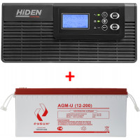 ИБП Hiden Control HPS20-1012 (12в 1000Вт) + Аккумуляторная батарея Рубин AGM-U 12-200